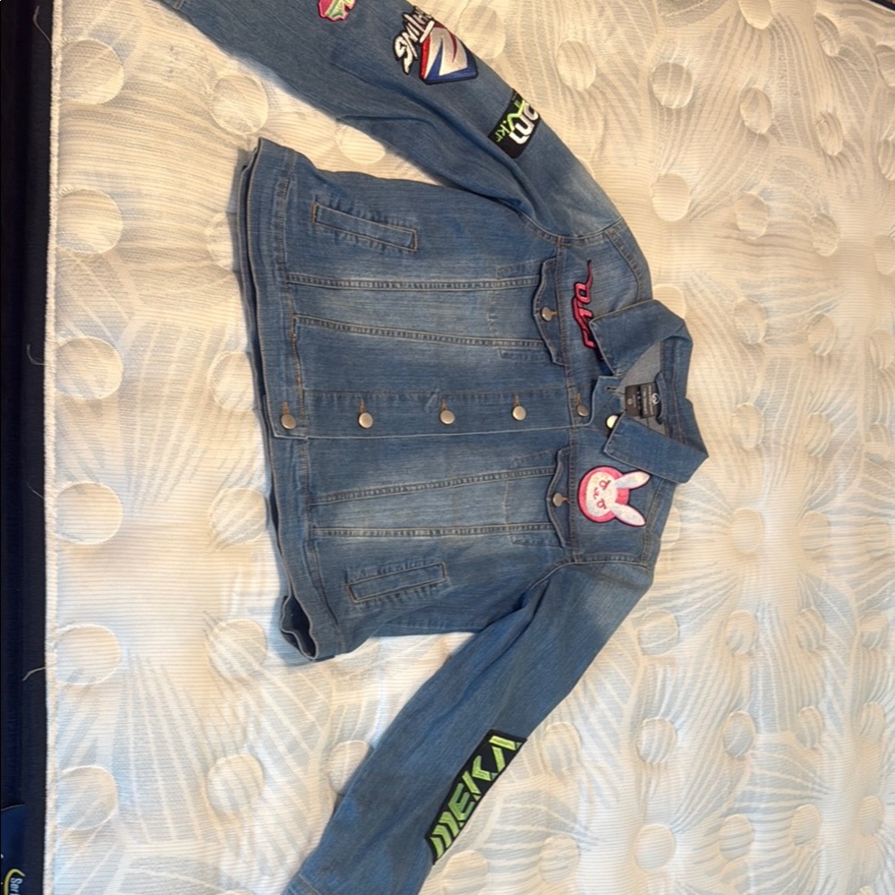 Her Universe Blue Denim Kids Jacket with Patches